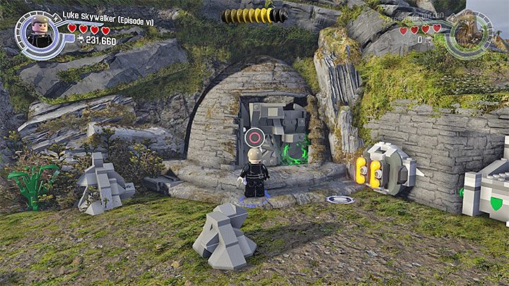 Miejsce użycia jasnej lub ciemnej strony Mocy - Epilog - Wyspa Lukea | Minizestawy i czerwone klocki LEGO - LEGO Gwiezdne wojny: Przebudzenie Mocy - poradnik do gry