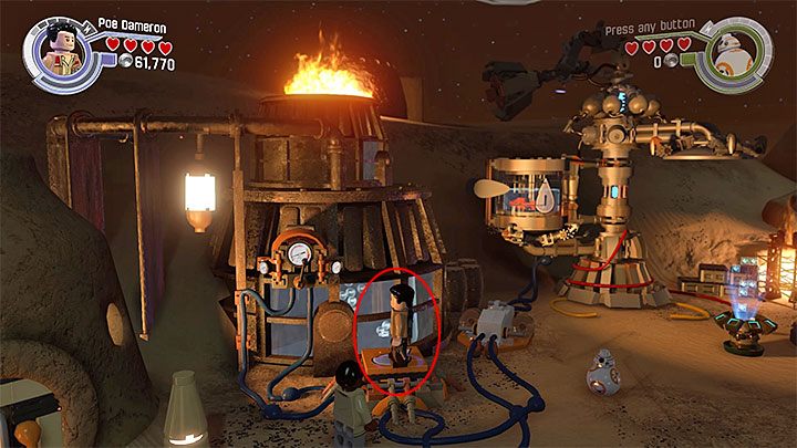 Następny krok to doprowadzenie do tego żeby woda przepłynęła z dużego zbiornika do irygatora - Rozdział 1 - Szturm na Jakku | Tryb fabularny - LEGO Gwiezdne wojny: Przebudzenie Mocy - poradnik do gry