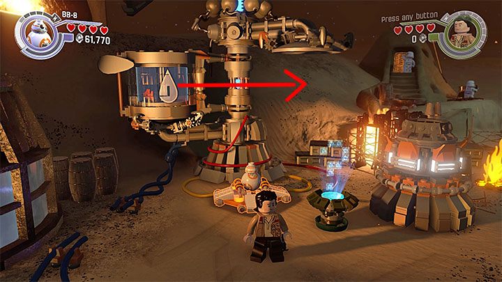Przemieść pojemnik z wodą w prawo - Rozdział 1 - Szturm na Jakku | Tryb fabularny - LEGO Gwiezdne wojny: Przebudzenie Mocy - poradnik do gry