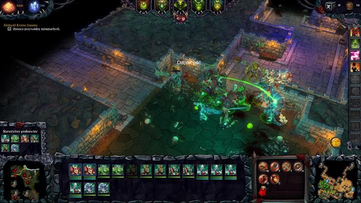 Zaatakuj władcę nieumarłych - będzie przyzywać sługi i otaczać się tarczą. - Misja 7 - Żywe trupy | Opis przejścia kampanii Dungeons II - Dungeons II - poradnik do gry