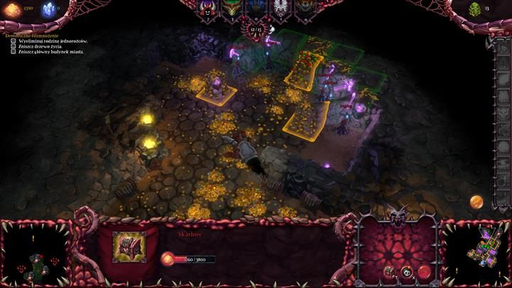 Przejmij bogate złoża złota i zbuduj duży skarbiec, by szybko rozwinąć podziemia. - Misja 10 - Bitwa o las elfów | Opis przejścia kampanii Dungeons II - Dungeons II - poradnik do gry