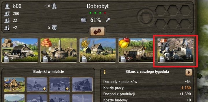 Zauważ, że wraz z wyborem piątego surowca ostatni slot na zakłady produkcyjne został określony - Rozdział 1: Pożegnanie z ojcem | Kampania Grand Ages Medieval - Grand Ages: Medieval - poradnik do gry
