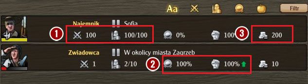 W zakładce wojsko znajdziesz wszystkie zwerbowane oddziały wojskowe, które znajdują się pod twoim dowództwem - Interfejs | Podstawy Grand Ages Medieval - Grand Ages: Medieval - poradnik do gry