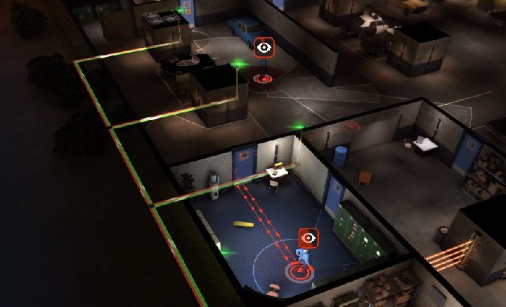 Niektóre mechanizmy, takie jak terminale kamer czy rozdzielnice, są połączone z kamerami, drzwiami bądź przełącznikami - Podstawy rozgrywki Crookz - Crookz - poradnik do gry