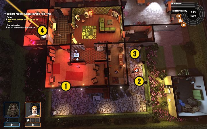 Przejdź Cleopatrą przez najbliższe drzwi (1) - Misja 1 - Garść różowych piór | Opis przejścia misji Crookz - Crookz - poradnik do gry