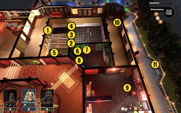 Bishopem otwórz drzwi (1) znajdujące się po prawej stronie - Misja 3 - Wiadomość dla Bałwana | Opis przejścia misji Crookz - Crookz - poradnik do gry