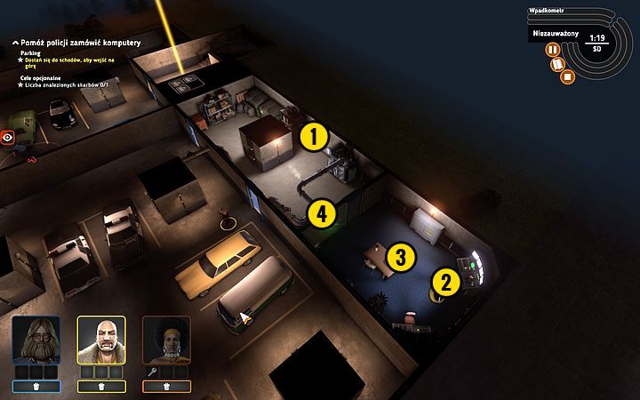 Tymczasem wyślij Rufusa na drugą stronę planszy - Misja 5 - Piątka w sześć minut | Opis przejścia misji Crookz - Crookz - poradnik do gry