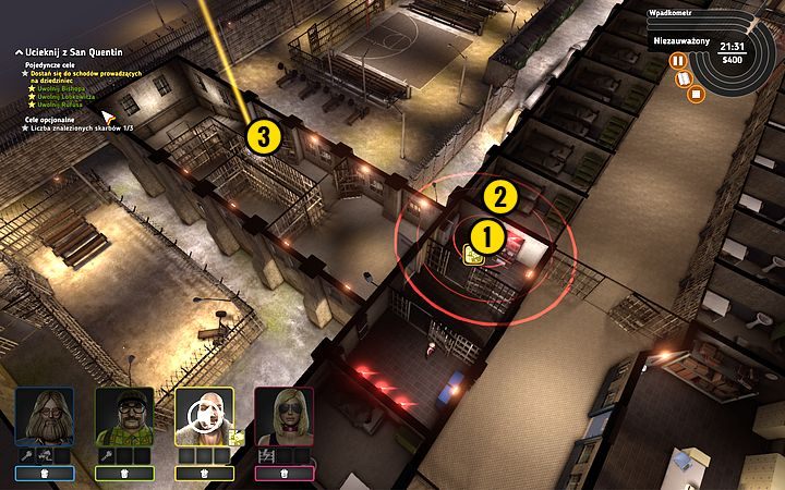 Wyjdź do pokoju po lewej, omijając strażnika - Misja 7 - Dzień odwiedzin | Opis przejścia misji Crookz - Crookz - poradnik do gry