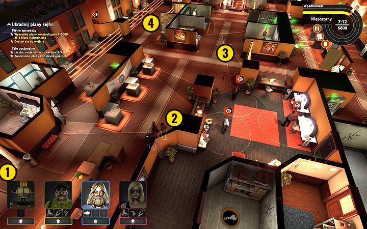 Wprowadź resztę postaci bocznym wejściem (1) - Misja 9 - Sprzedaż marzeń | Opis przejścia misji Crookz - Crookz - poradnik do gry