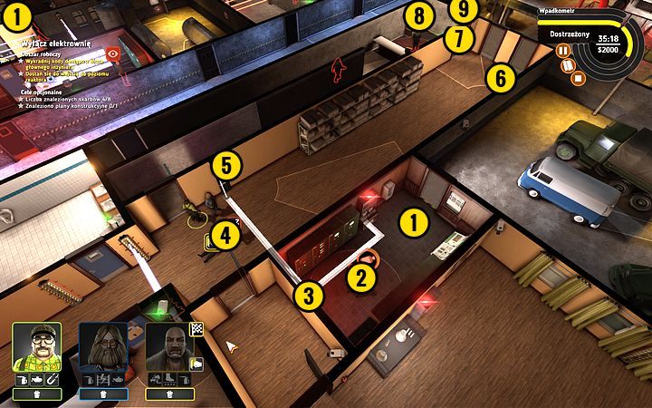 Zaprowadź Bishopa i Rufusa z powrotem do tego pokoju (1), na miejscu pozostawiając Lobkowitza - Misja 10 - Wyciągnij wtyczkę | Opis przejścia misji Crookz - Crookz - poradnik do gry