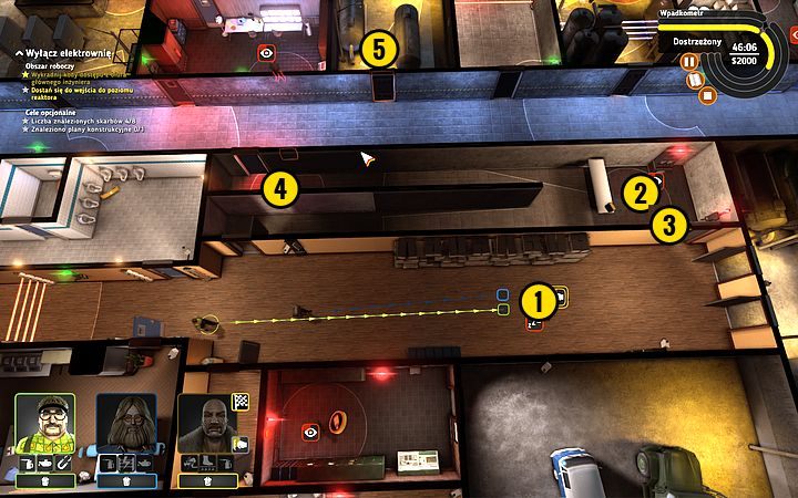 Pobij strażnika znajdującego się jak najbliżej drzwi (1) - Misja 10 - Wyciągnij wtyczkę | Opis przejścia misji Crookz - Crookz - poradnik do gry
