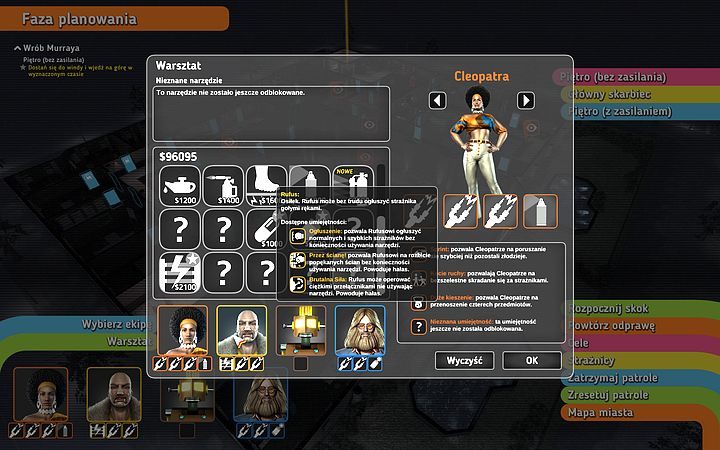 Warto do tej misji wybrać czwórkę: Rufusa, Bishopa, Lobkowitza i Rob-O-Mata 2000 - wyposaż ich przede wszystkim w palniki oraz emiter dźwięku - Misja 11 - T-5000 3F | Opis przejścia misji Crookz - Crookz - poradnik do gry