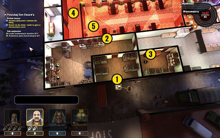 W tej misji zrezygnuj z Lobkowitza i Rocket - resztę wyposaż głównie w klucze Tesli - Misja 12 - Szczęśliwe numerki | Opis przejścia misji Crookz - Crookz - poradnik do gry