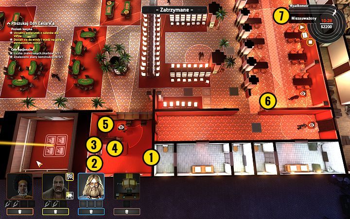 Wyjdź spod pokrywy Cleopatrą i szybko przebiegnij do końca korytarza - Misja 12 - Szczęśliwe numerki | Opis przejścia misji Crookz - Crookz - poradnik do gry