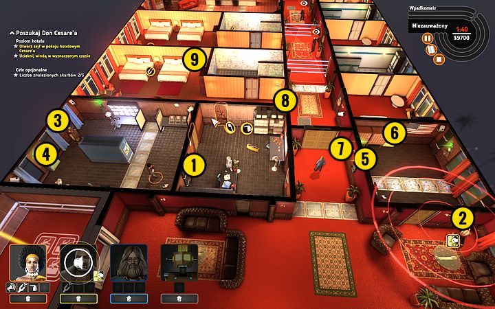 Wybij dziurę w ścianie (1) - Misja 12 - Szczęśliwe numerki | Opis przejścia misji Crookz - Crookz - poradnik do gry