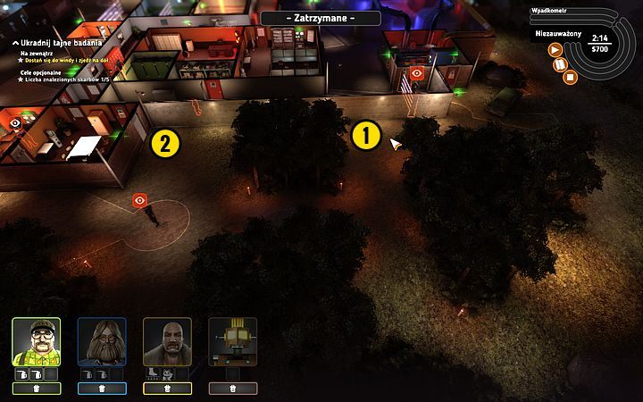 Najlepszym wyborem do tej misji będzie kwartet: Rufus, Bishop, Lobkowitz i Rob-O-Mat 2000 - Misja 13 - Tajemnica karty perforowanej | Opis przejścia misji Crookz - Crookz - poradnik do gry