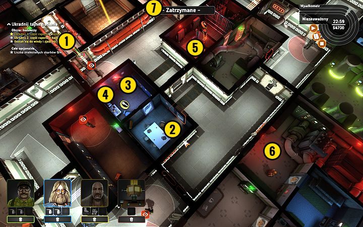 Przejdź do wąskiego korytarza z panelem (1) - Misja 13 - Tajemnica karty perforowanej | Opis przejścia misji Crookz - Crookz - poradnik do gry