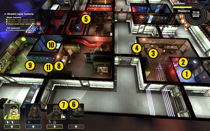 Przejdź całą ekipą do pokoju naprzeciwko (1) - Misja 13 - Tajemnica karty perforowanej | Opis przejścia misji Crookz - Crookz - poradnik do gry