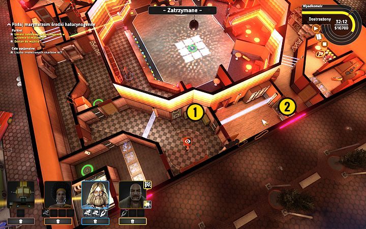 Przejdź przez drzwi i otwórz kasetkę (1) - Misja 15 - Tańcz, marynarzu, tańcz! | Opis przejścia misji Crookz - Crookz - poradnik do gry