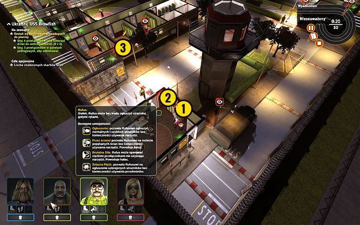 Wybierz następujący kwartet: Rufus, Bishop, Lobkowitz i Rocket - Misja 16 - Kryptonim Blowfish | Opis przejścia misji Crookz - Crookz - poradnik do gry