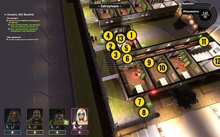 Otwórz drzwi (1) i poczekaj z boku - Misja 16 - Kryptonim Blowfish | Opis przejścia misji Crookz - Crookz - poradnik do gry