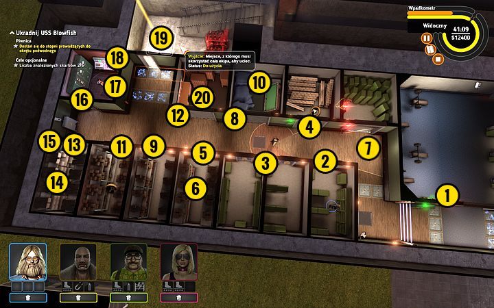 Przeprowadź Rufusa i Bishopa przez blokadę, korzystając z pomocy Rocket (1) - Misja 16 - Kryptonim Blowfish | Opis przejścia misji Crookz - Crookz - poradnik do gry