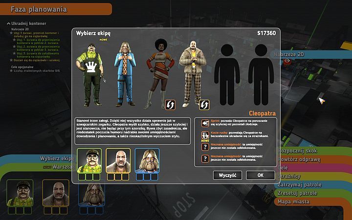 W tej misji po raz pierwszy musisz dokonać wyboru przestępców, którzy wykonają zadanie - Misja 4 - Trójręki bandyta | Opis przejścia misji Crookz - Crookz - poradnik do gry