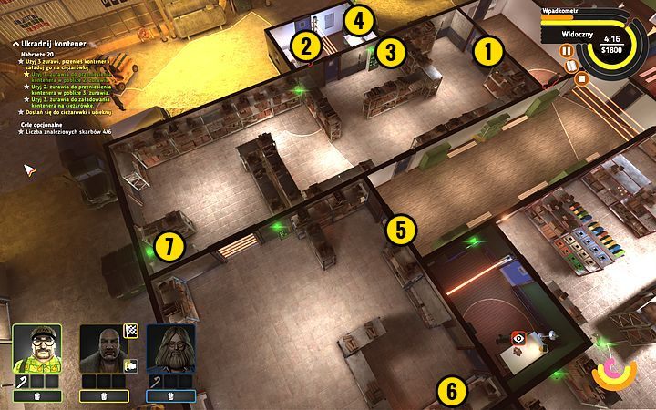 Wprowadź wszystkich rzezimieszków do pokoju, który przedtem objęty był laserową blokadą, kiedy tylko strażnik z niego wyjdzie - Misja 4 - Trójręki bandyta | Opis przejścia misji Crookz - Crookz - poradnik do gry