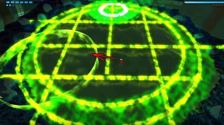 Po kilku powtórzeniach zrobi się jeszcze mniej miejsca, bo najpierw pojawią się pionowe zielone linii, a potem takie same poziome - The Scale | Opis przejścia Furi - Furi - poradnik do gry