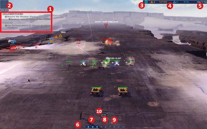 Interfejs gry prezentuje się następująco - Interfejs | Podstawy rozgrywki | Homeworld Deserts of Kharak - Homeworld: Deserts of Kharak - poradnik do gry