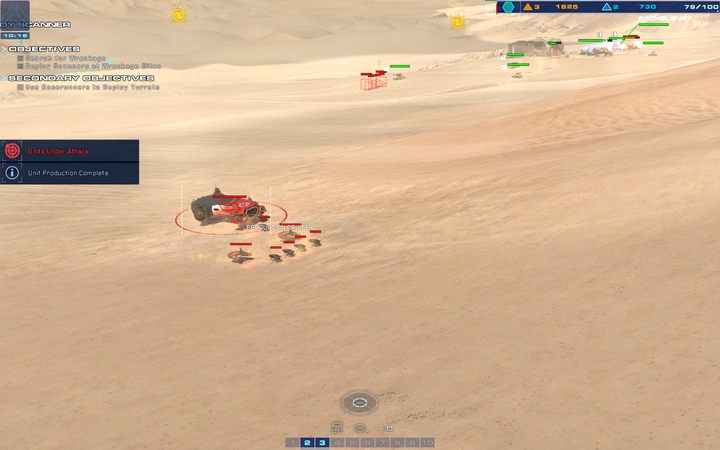 W lewym rogu, przy krawędzi mapy, możesz znaleźć minibazę wroga, gdzie produkuje on jednostki. - 4 - Kalash Site | Kampania | Homeworld Deserts of Kharak - Homeworld: Deserts of Kharak - poradnik do gry