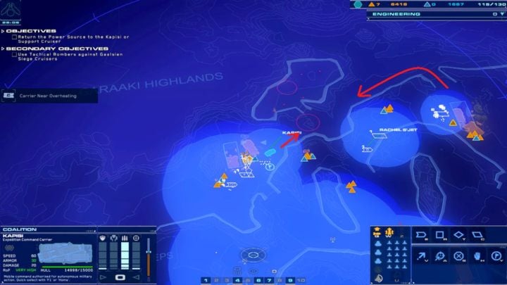 Warto odwiedzić także czwarty skład i posiadać tam grupę oddziałów - ostateczny atak na wroga będziesz mógł wykonać z obu stron. - 8 - Tombs of the Ancients | Kampania | Homeworld Deserts of Kharak - Homeworld: Deserts of Kharak - poradnik do gry