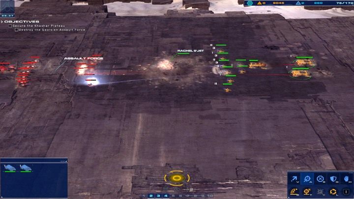 Najgorsze czeka cię na końcu, tu dobrze trzymać przeciwnika na dystans i wyniszczać go artylerią. - 10 - Khashar Approach | Kampania | Homeworld Deserts of Kharak - Homeworld: Deserts of Kharak - poradnik do gry