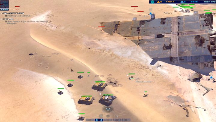 Przeciwnik będzie licznie używać samolotów, ulepsz więc jednostki, aby miały możliwość ich strącania. - 13 - Khar-Toba Site | Kampania | Homeworld Deserts of Kharak - Homeworld: Deserts of Kharak - poradnik do gry