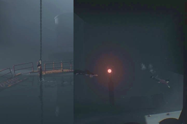 Teraz zeskocz na podest i wskocz do wody po prawej stronie - Zalana baza | Opis przejścia - Inside - poradnik do gry