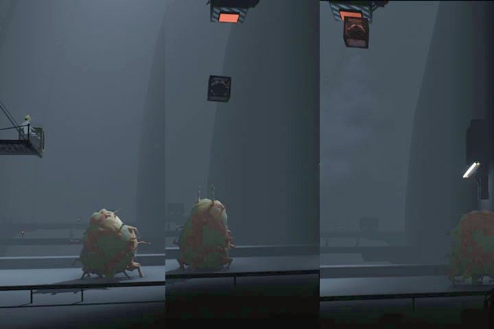 Wejdziesz do ciemnego pomieszczenia, gdzie obserwuję cię całkiem liczna widownia - Placówka Badawcza - Wewnętrzna część i obiekt badań. | Opis przejścia | Inside - Inside - poradnik do gry