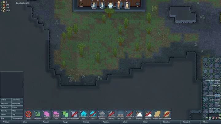 W panelu architekta możesz podjąć najważniejsze decyzje związane z rozbudową i rozwojem kolonii - Jak działa tryb architekta? | Podstawy życia w kolonii w RimWorld - RimWorld - poradnik do gry