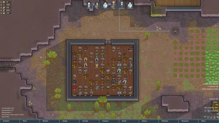 W zakładce obszaru, możesz wybierać jak zagospodarować daną przestrzeń - jeśli wybrałeś pewne pole na składowisko, pamiętaj żeby je potem otoczyć murami i odpowiednio zabezpieczyć - Jak działa tryb architekta? | Podstawy życia w kolonii w RimWorld - RimWorld - poradnik do gry