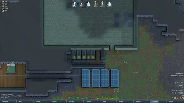 Gdy zainwestujesz w obiekty generujące energię, pamiętaj, żeby zbudować baterię, które będą magazynować zapas energii - Jak działa tryb architekta? | Podstawy życia w kolonii w RimWorld - RimWorld - poradnik do gry