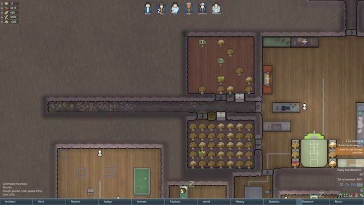 Z pomocą regulatora temperatur ustal temperaturę pomieszczenia na ujemną, by żywność się nie psuła - Gromadzenie jedzenia | Podstawy życia w kolonii w RimWorld - RimWorld - poradnik do gry