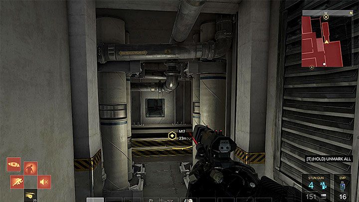 Innym sposobem przedostania się na poziom 2 jest dotarcie do dużego pionowego szybu zlokalizowanego za windą - Chroniąc przyszłość - zadanie główne | Centrum konferencyjne Apex Centre - Deus Ex: Rozłam Ludzkości - poradnik do gry