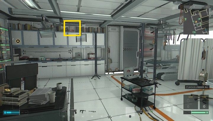 Z pokoju medycznym TF29 znajdziesz pojemnik z Praxisem. - Zestawy Praxis | Zestawienia | Deus Ex Rozłam Ludzkości - Deus Ex: Rozłam Ludzkości - poradnik do gry