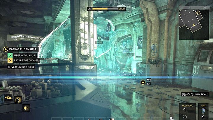 Możesz na odległość zhakować sondy albo np. użyć granatu EMP - Twarzą w twarz z tajemnicą - zadanie główne | Praga (druga wizyta) - Zadania główne - Deus Ex: Rozłam Ludzkości - poradnik do gry