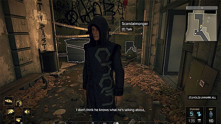 Osoba z tłumu gapiów może wskazać Radko Perryego jako podejrzanego - Żniwiarz - zadanie poboczne | Praga (druga wizyta) - Zadania poboczne - Deus Ex: Rozłam Ludzkości - poradnik do gry