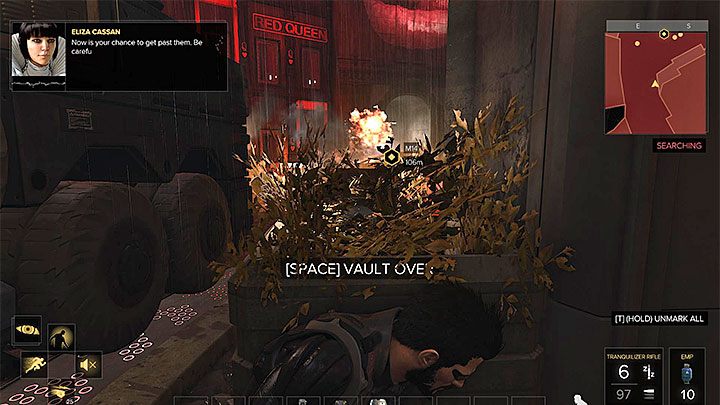 Eliza może zniszczyć kilka wieżyczek w dzielnicy Czerwonych Latarni - Polowanie na ostatnie wskazówki - zadanie główne | Praga (trzecia wizyta) - Deus Ex: Rozłam Ludzkości - poradnik do gry