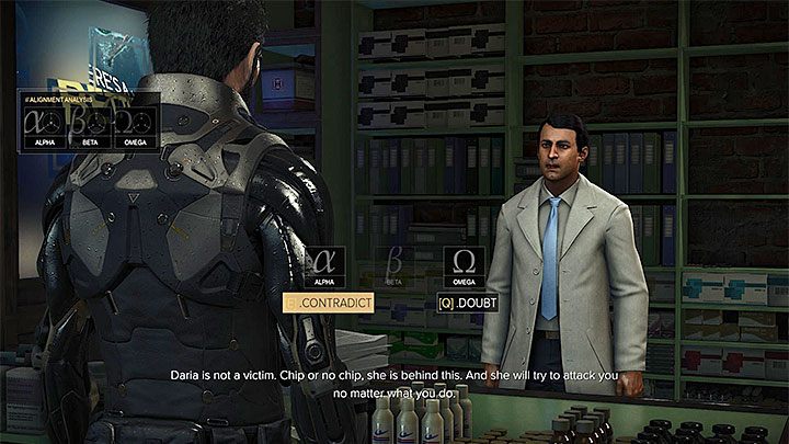 Postaraj się skorzystać z przerwania żeby poznać tajne hasło do zneutralizowania czipu Darii - Ostatnie żniwa - zadanie poboczne | Praga (trzecia wizyta) | Deus Ex - Deus Ex: Rozłam Ludzkości - poradnik do gry