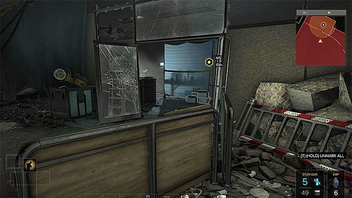 Możesz dotrzeć do wejścia do pomieszczenia lub do szybu zlokalizowanego nad nim - Kwestia jurysdykcji - zadanie główne | Praga - Zadania główne - Deus Ex: Rozłam Ludzkości - poradnik do gry