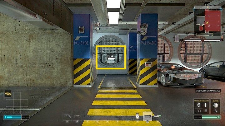 Wentylator, który strzeże przejścia do tajnych sejfów. - Mapa parkingu w północnej Pradze - M14 | Praga - Mapy | Deus Ex Rozłam Ludzkości - Deus Ex: Rozłam Ludzkości - poradnik do gry