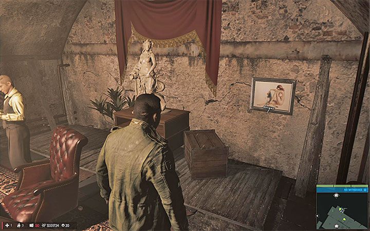 Obraz ten znajduje się w pokazanym na obrazku biurze w podziemiach klubu jazzowego (zejście do podziemi jest w głównym pomieszczeniu klubu) - Obrazy Vargas | Sekrety w Mafia III - Mafia III - poradnik do gry