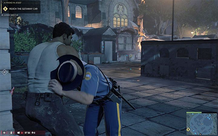 Funkcjonariuszy patrolujących cmentarz możesz omijać lub zabijać - Prolog (misje 1-9) | Misje fabularne w Mafia III - Mafia III - poradnik do gry